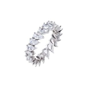 Adina Eden Curved CZ Multi Pear Eternity Ring NWT